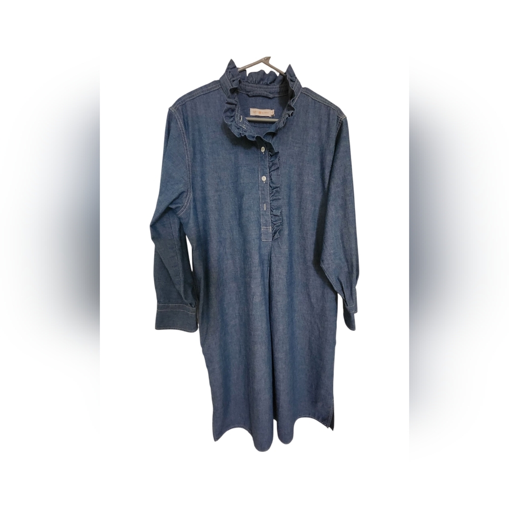 Tory Burch Blue Denim Dress with Relaxed Silhouette